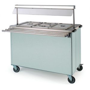 Portable bain marie with gantry and hot cupboard under, 3FBMD