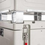 Close up of insulated dry ice container for pallett, model 0150S002