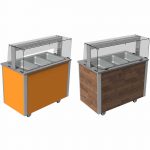 Square glass type quartz heated and illuminated gantries, with open or closed front (models VC3QGSL and VC3QGSLF)