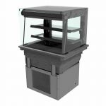 2 shelf drop-in refrigerated display with square glass and open front, model D2RDLSL