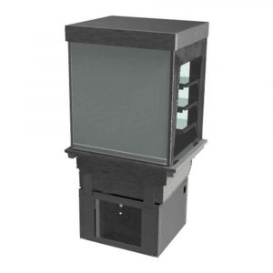 3 shelf drop-in refrigerated display with square glass and roller shutter, model D2RDSA