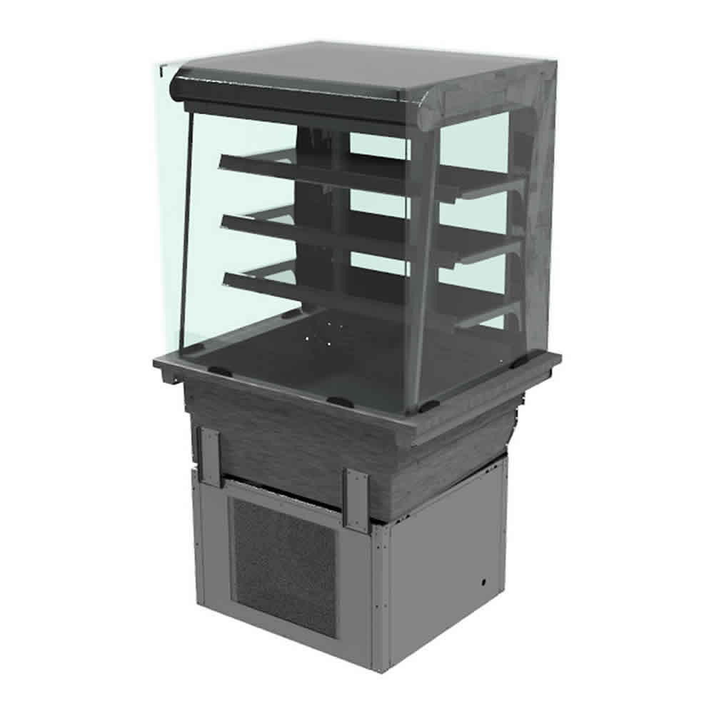 3 shelf drop-in refrigerated display with square glass and closed front, model D2RDSLF