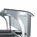 3x1/1 GN Glass sneeze guard with kid-service opening, model MC. PAR3H